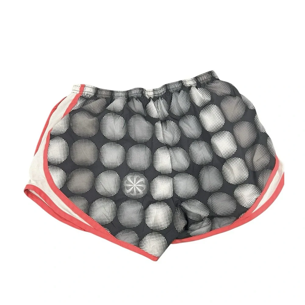 Nike Shorts Womens Medium‎ Gray Geo Lined Running Elastic Waist Dri-Fit Logo